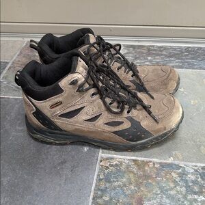 Tan and Black Hiking Boots